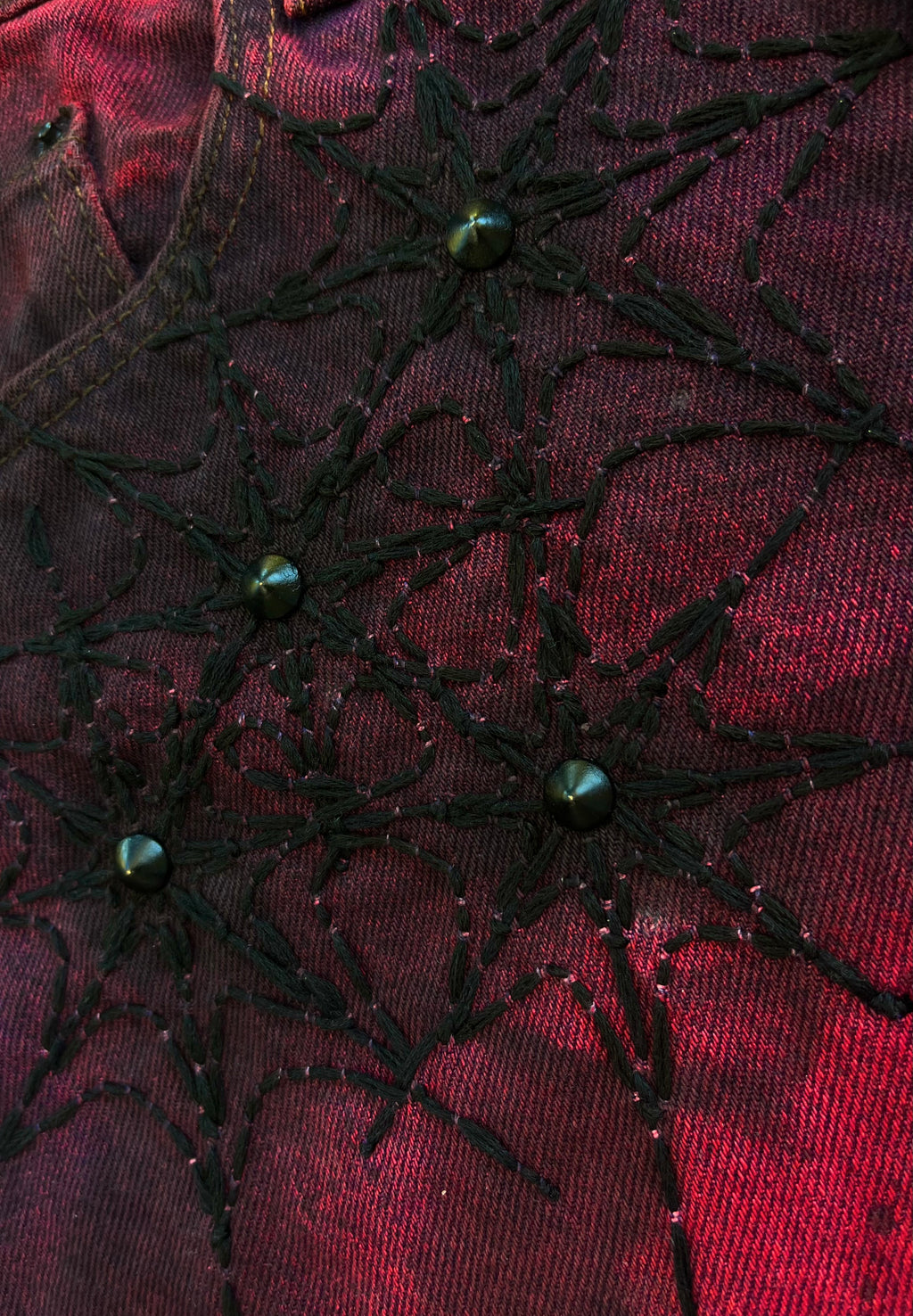 Crimson Oil Crush Denim