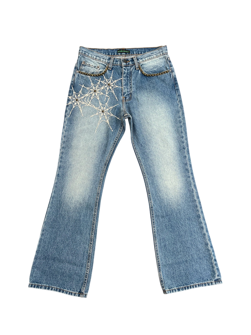 Latte web flare denim