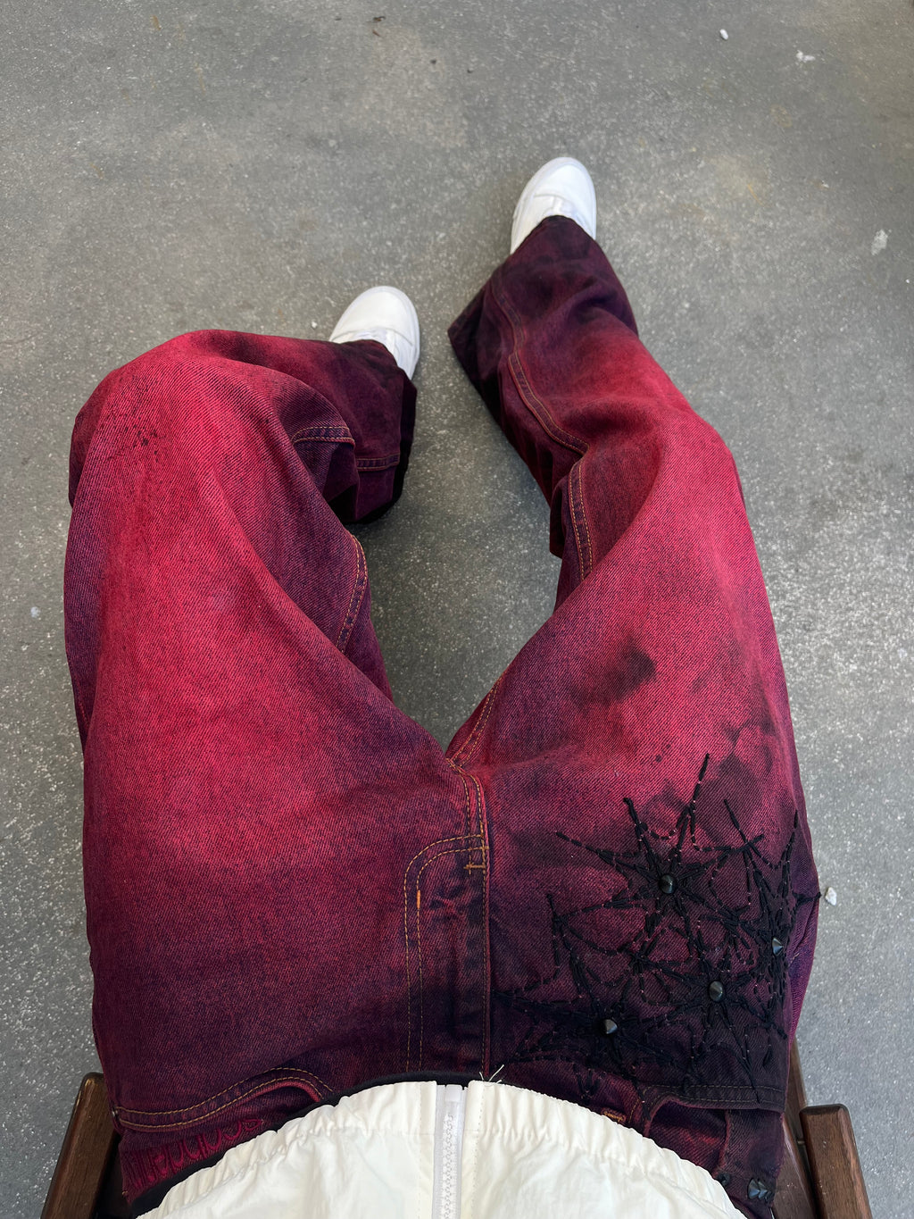 Crimson Oil Crush Denim