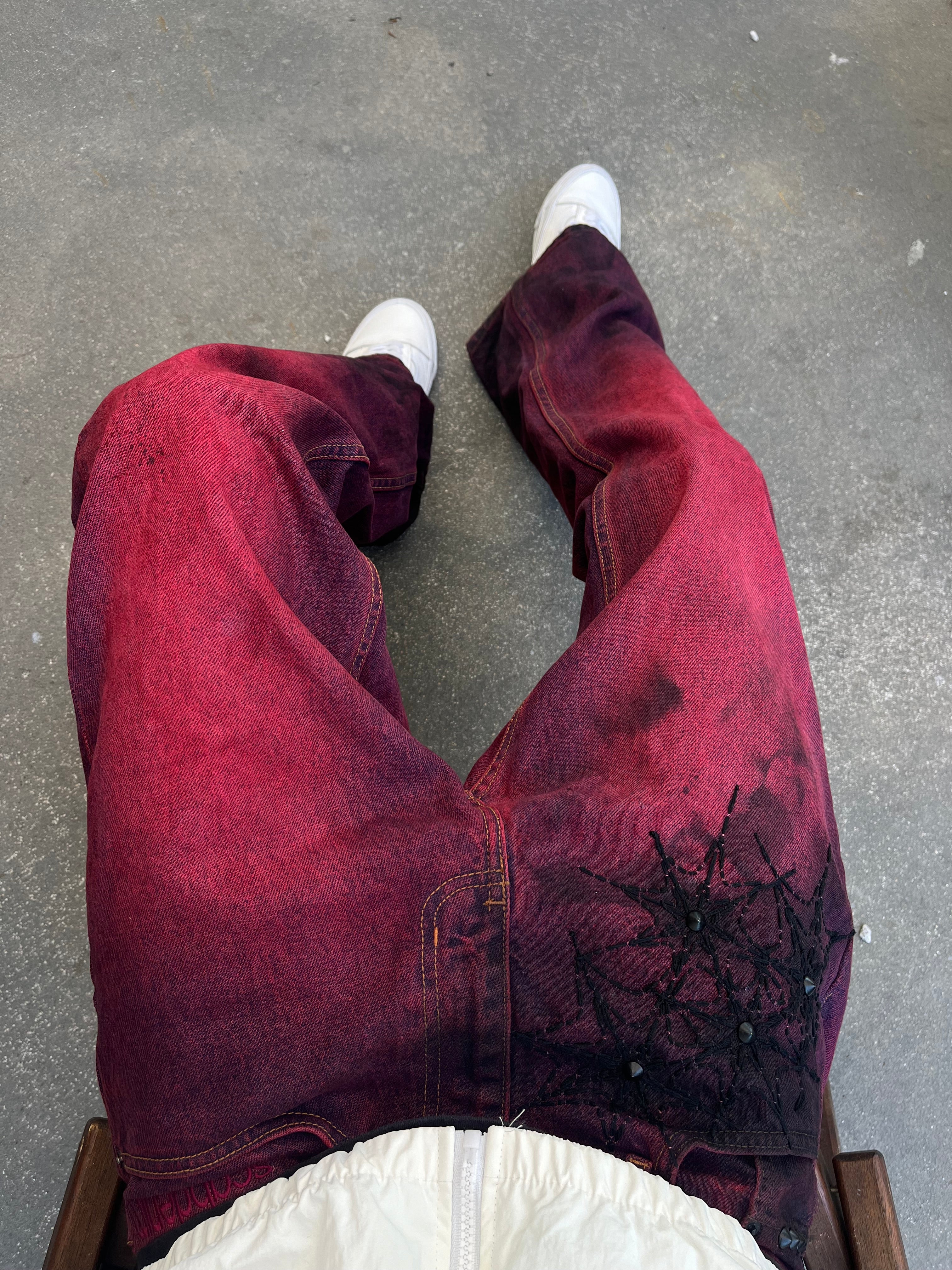 Crimson Oil Crush Denim
