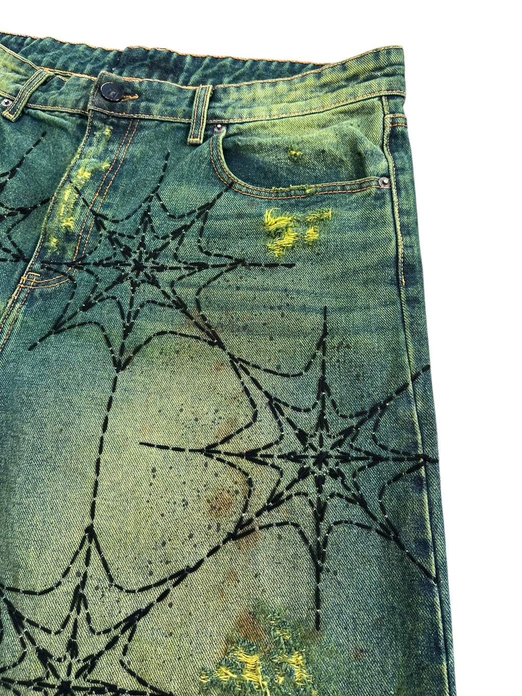 Zombie Web Denim Shorts
